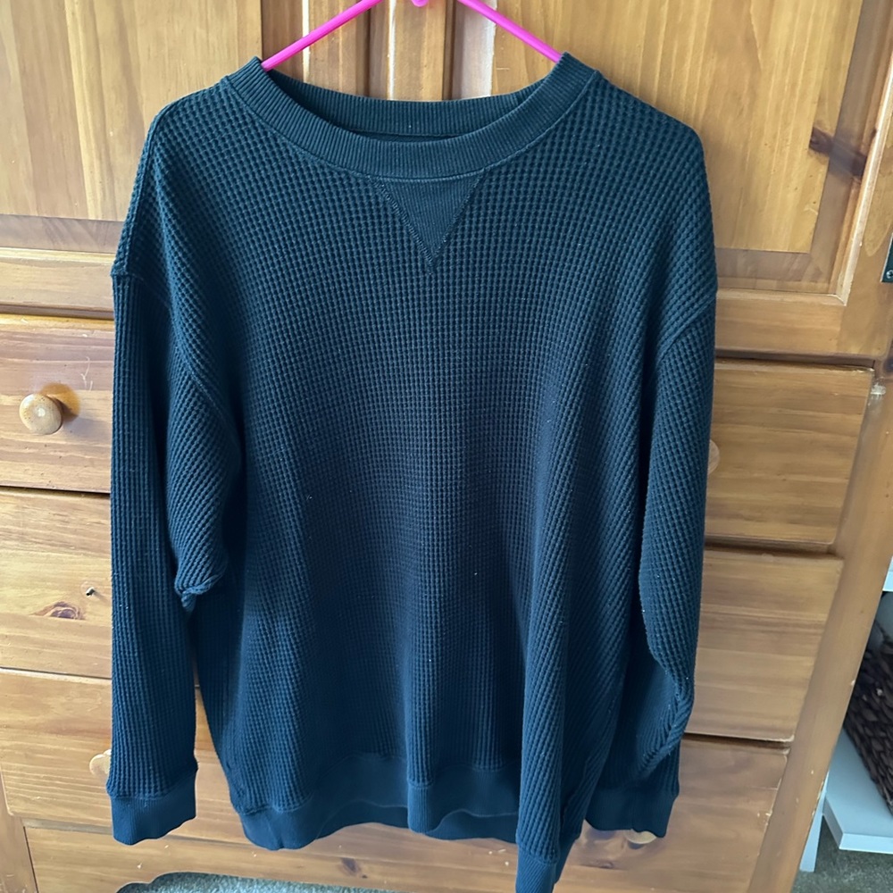 Aerie waffle crew neck